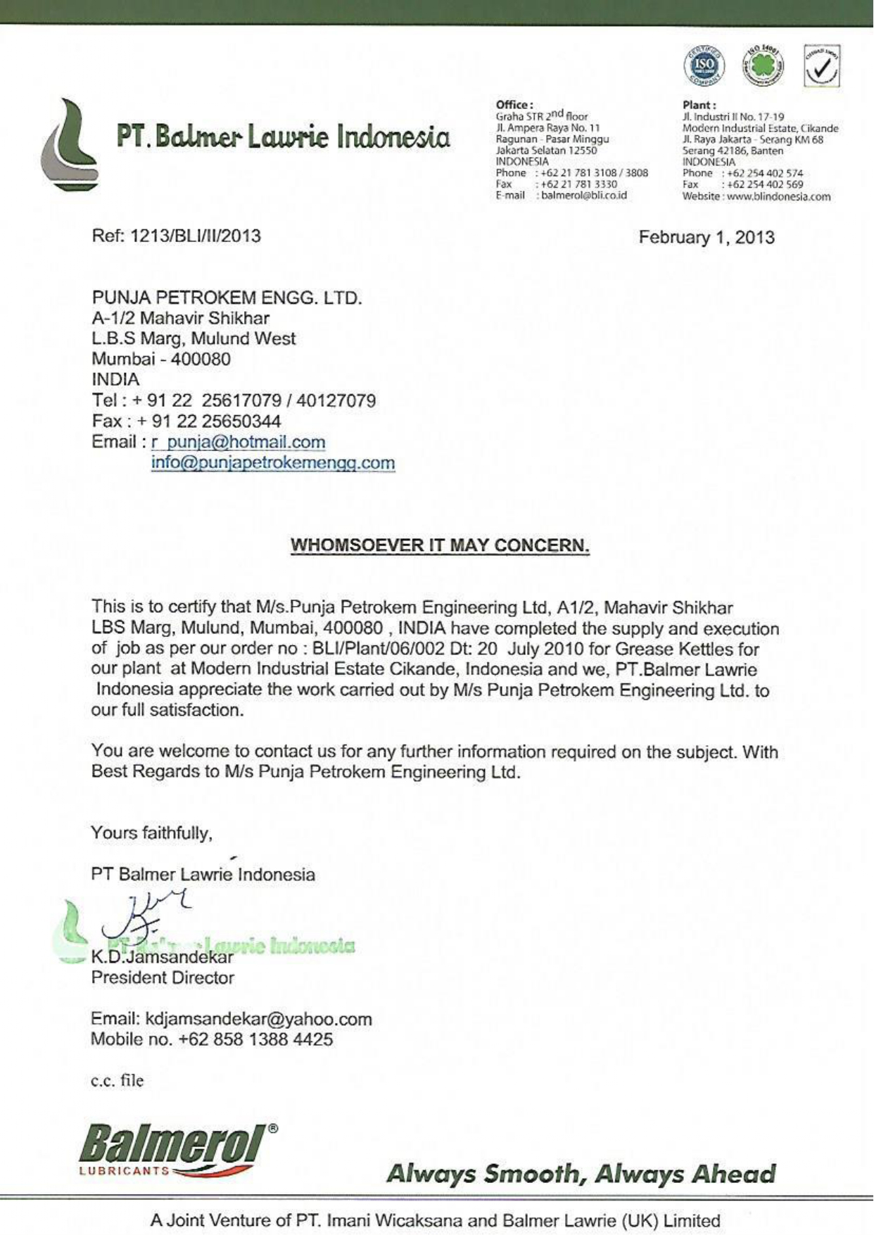 Appreciation Letter 1